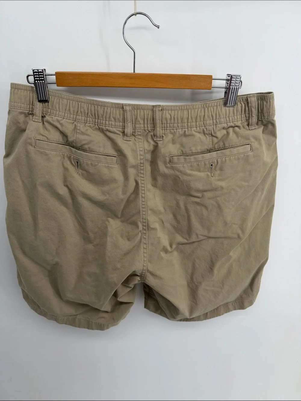 Quince elastic drawstring waist pull-on flat front chino shorts sz M